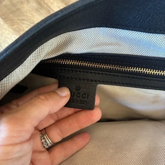 Black Leather Tote Bag - Picture 9 of 11